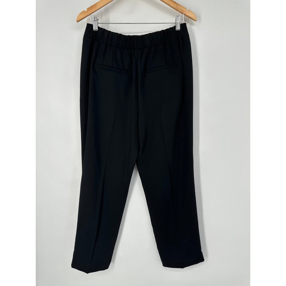 VINCE Mid-Rise Tapered Pull-On Pants Ankle Straight Wide Leg Trouser, Black - Picture 7 of 15
